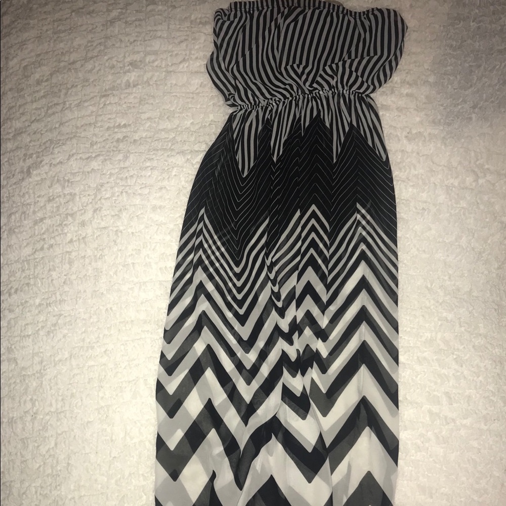 Black and White Chevron Maxi Dress